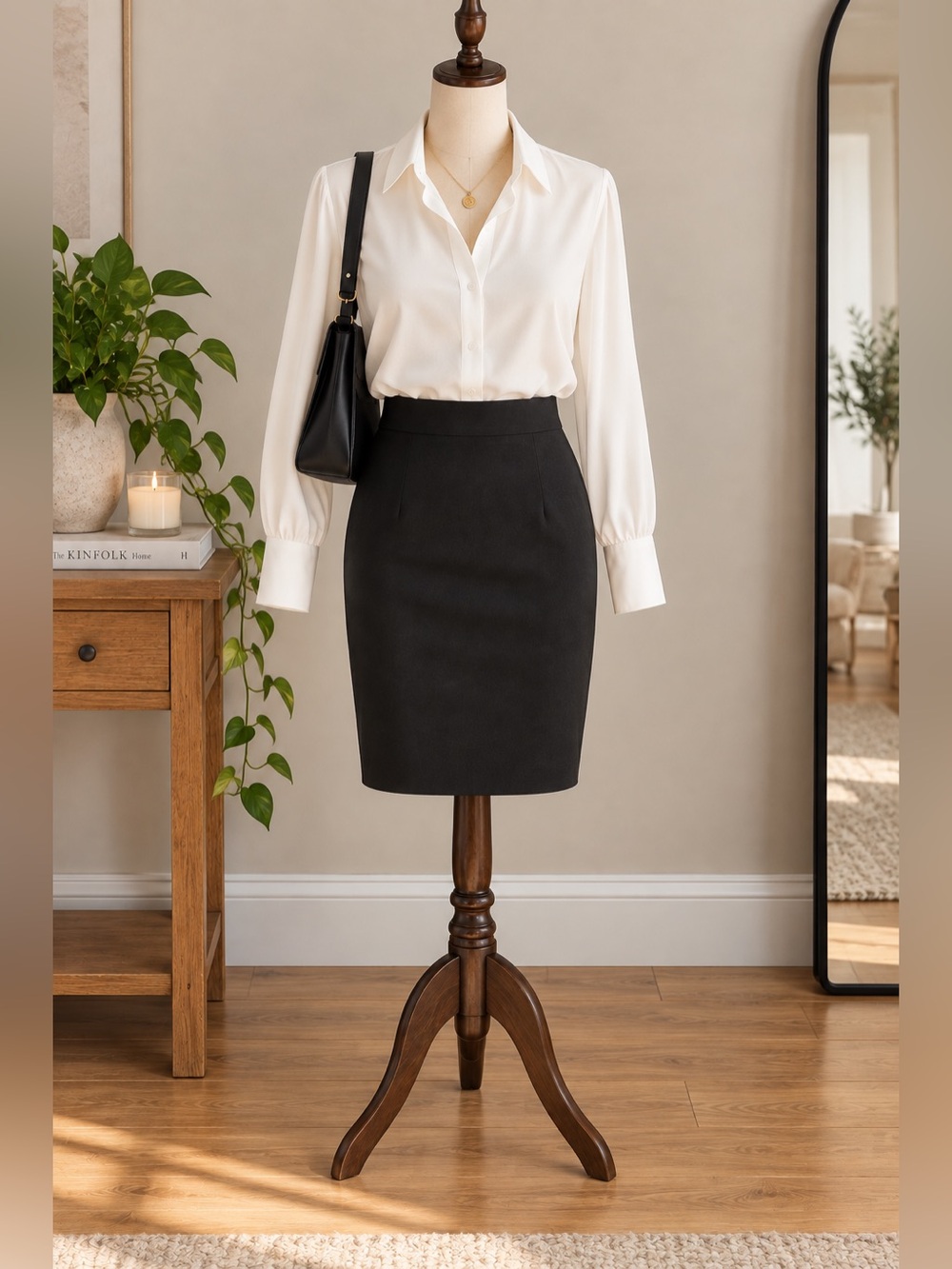 Banana Republic Black Wool Pencil Skirt US 2-4 Office Siren Corporate Chic
